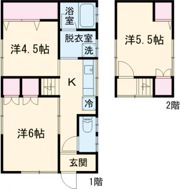 三条市西四日町貸家（3K）の間取り画像