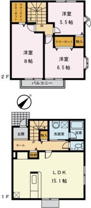 ドミール多摩境F棟の間取り画像