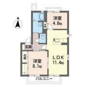 ディアコート名取Bの間取り画像