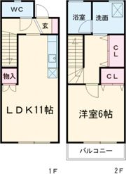 ヨーロピアンシャレー黒髪の間取り画像