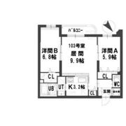 グランメール平和通6Aの間取り画像
