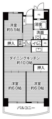 ビレッジハウス香椎浜タワー1号棟の間取り画像