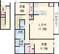 クレリア若杉 A棟の間取り画像