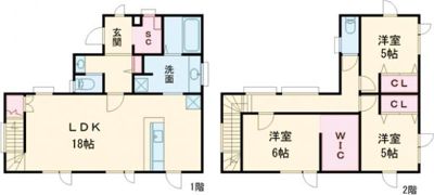 富岡町2丁目戸建の間取り画像