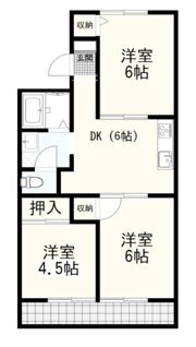 セジュール梅ノ木B棟の間取り画像