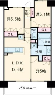 パークホームズLaLa門真の間取り画像