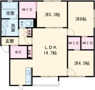 クラージュ双葉の間取り画像