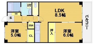 スカイビュー東土川の間取り画像
