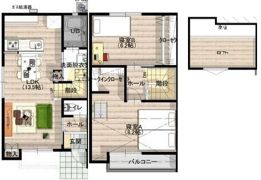 メゾネストX香西 Aの間取り画像