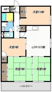 油屋ハイツ中野Ⅱの間取り画像