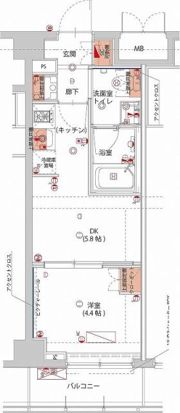 ハーモニーレジデンス神楽坂ヒルズsecondの間取り画像