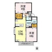 オークスコート Bの間取り画像