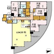 ザ・パークハウス 鹿児島中央タワー2007号の間取り画像