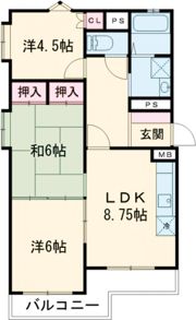 宮ノ陣コーポの間取り画像