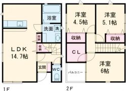 Calm上石 Bの間取り画像