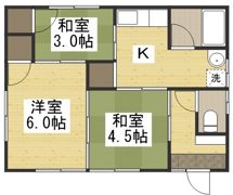 福田一戸建て借家 西6の間取り画像