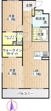 Lusora Osato(ルソーラ オオサト）の間取り画像