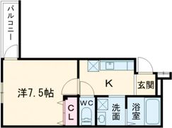 フジパレス俊徳道Ⅲ番館の間取り画像
