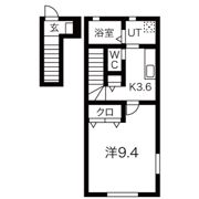 ワンリッチ金ヶ崎Bの間取り画像