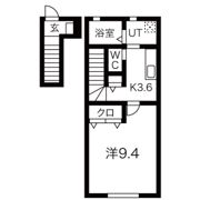 ワンリッチ金ヶ崎Bの間取り画像