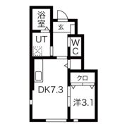 ワンリッチ金ヶ崎Cの間取り画像