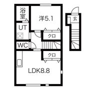 ワンリッチ金ヶ崎Cの間取り画像