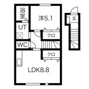 ワンリッチ金ヶ崎Cの間取り画像