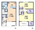 (仮称)足利市芳町テラスハウス Bの間取り画像