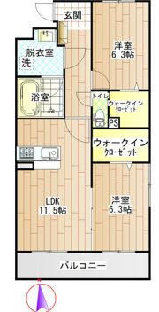 Lusora Osato(ルソーラ オオサト）の間取り画像
