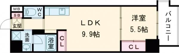 ZONNA神戸磯上通の間取り画像