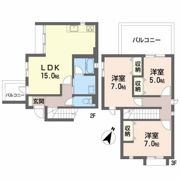 グリーンビレッジ北方Ⅱの間取り画像