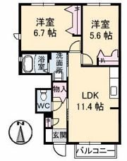 ブランドール 大田 A棟の間取り画像