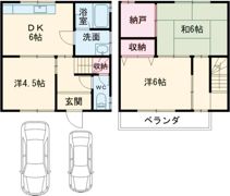 木村様花池3丁目貸家の間取り画像