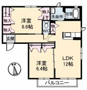 シャーメゾン津山 B棟の間取り画像