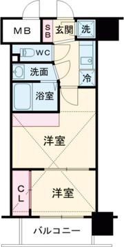 アドバンス三宮ラシュレの間取り画像