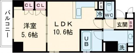 リーガル神戸三宮Ⅱの間取り画像
