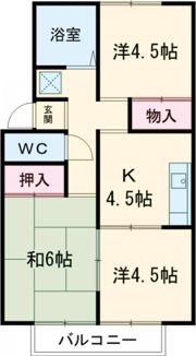プレジールエリカの間取り画像