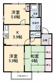 ディアスタウン B棟の間取り画像