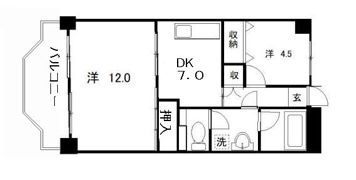 コーポ朝日Vの間取り画像
