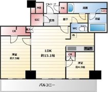 ザ・パークハウス神戸ハーバーランドタワーの間取り画像