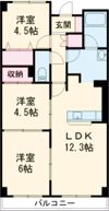 ヒュースー丘弐番館の間取り画像