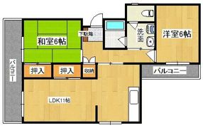 グランドハイツ大産の間取り画像