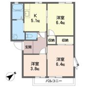 ハイネス・パレス Bの間取り画像