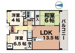 プラザハイツ二ツ屋Eの間取り画像