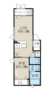 ベルテ東幸町の間取り画像