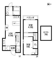 桂朝日町M貸家の間取り画像