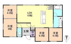 坂田戸建平屋の間取り画像