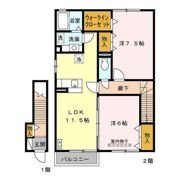 アロンディール Bの間取り画像