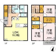 大野町2丁目戸建貸家の間取り画像