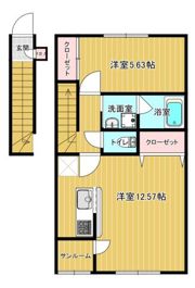クレアージュ江陽Bの間取り画像
